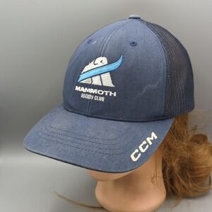 Mammoth Hockey Club Illinois CCM Hat Cap Snapback Blue Mesh OSFA Adjustable